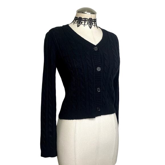 Soft Cozy Knit Button Down V Neck Cardigan Emo Grunge Gothic Bella Swan - Picture 2 of 12